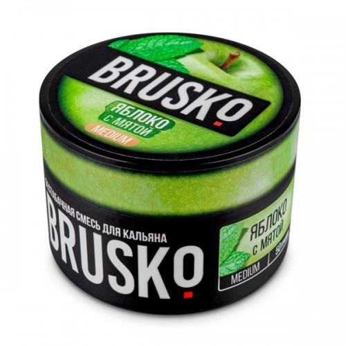 Безникотиновая смесь Brusko Medium Line Яблоко Мята 50 гр 