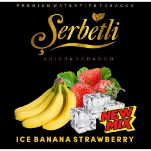 Табак для кальяна Serbetli Ice Banana Strawberry 50 грамм